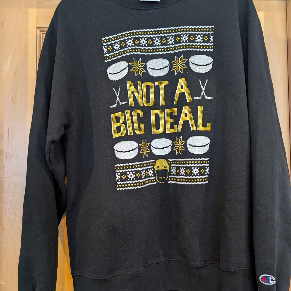 Champion Black Crewneck Sweater with Fun Design - Picture 1 of 5